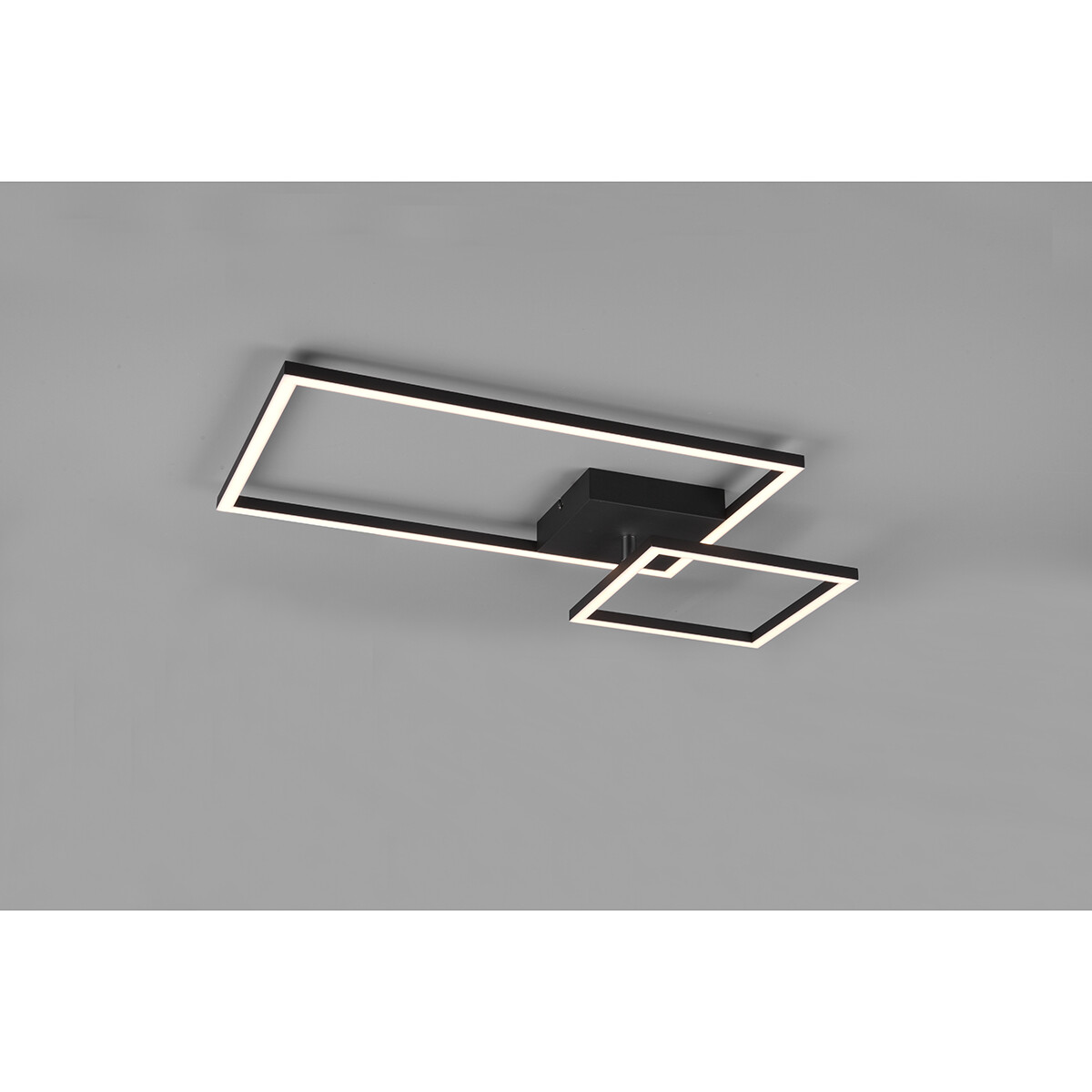 LED Deckenlampe - Deckenbeleuchtung - Trion Pado - 25W - Warmweiß 3000K - Dimmbar - Rechteckig - Matt Schwarz - Aluminium