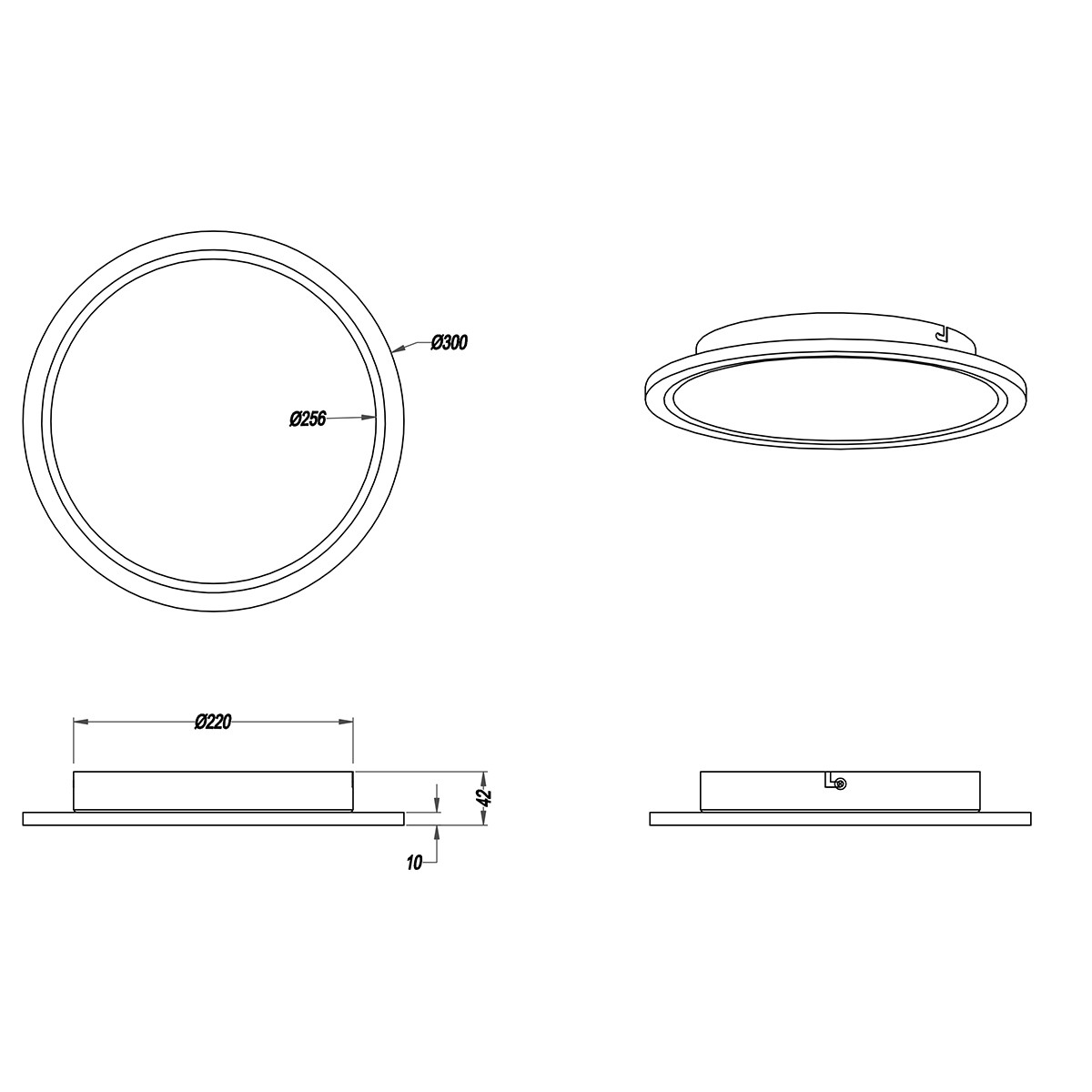 LED Deckenleuchte - Deckenbeleuchtung - Trion Povino - 15W - Warmweiß 3000K - Dimmbar - Rund - Mattes Nickel - Aluminium