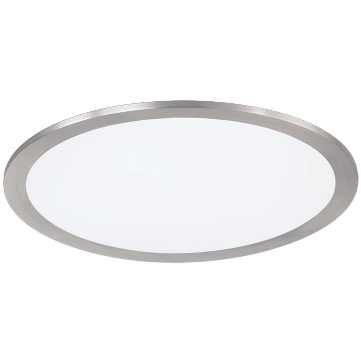 LED Deckenleuchte - Deckenbeleuchtung - Trion Povino - 15W - Warmweiß 3000K - Dimmbar - Rund - Mattes Nickel - Aluminium