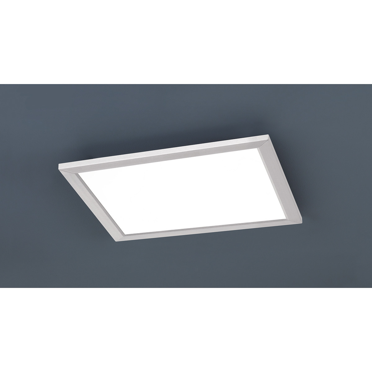 LED Deckenleuchte - Deckenbeleuchtung - Trion Povino - 15W - Warmweiß 3000K - Dimmbar - Quadratisch - Mattes Nickel - Aluminium