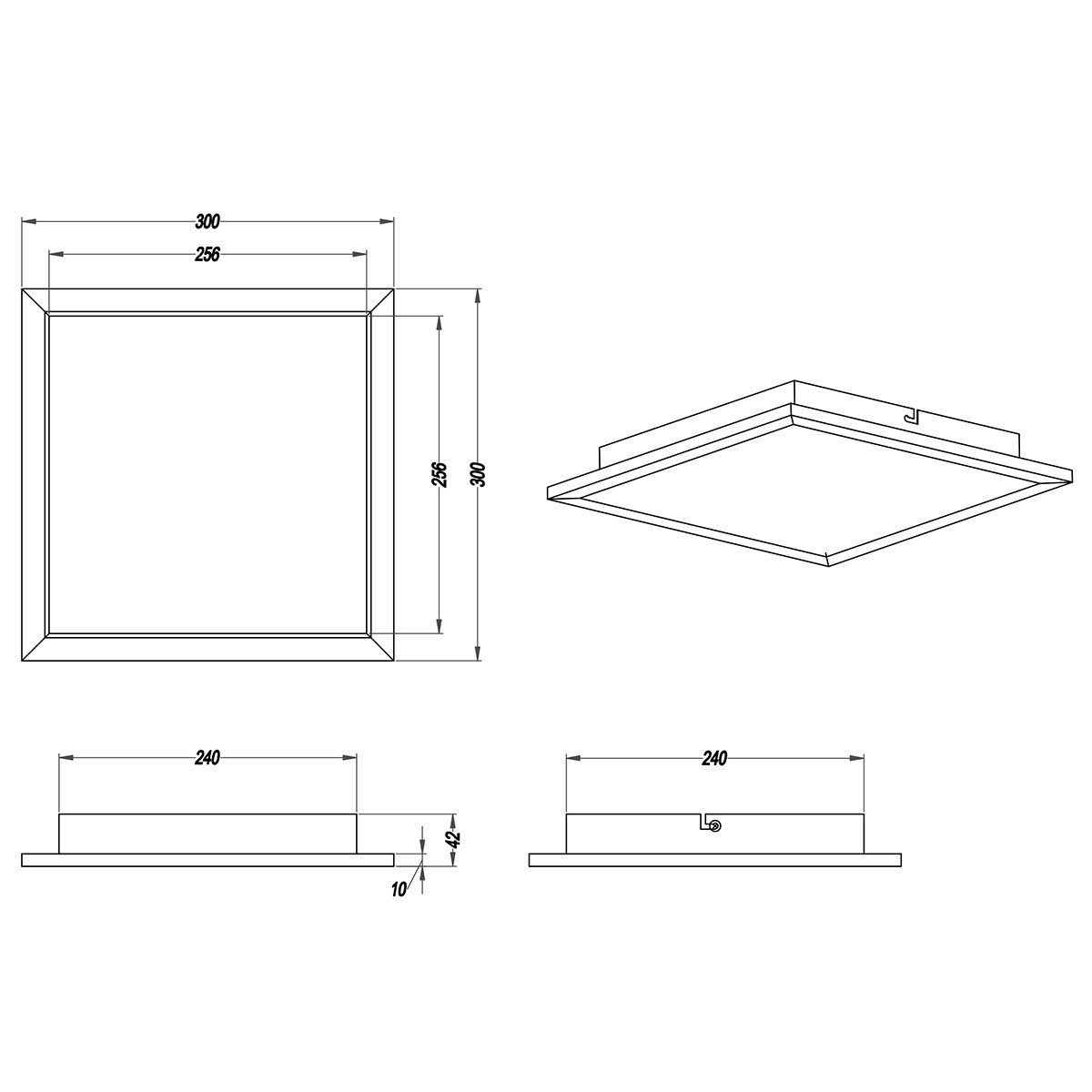 LED Deckenleuchte - Deckenbeleuchtung - Trion Povino - 15W - Warmweiß 3000K - Dimmbar - Quadratisch - Mattes Nickel - Aluminium