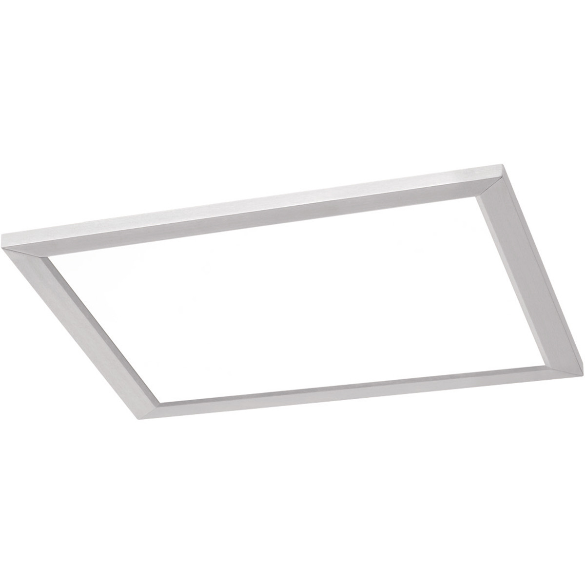 LED Deckenleuchte - Deckenbeleuchtung - Trion Povino - 15W - Warmweiß 3000K - Dimmbar - Quadratisch - Mattes Nickel - Aluminium