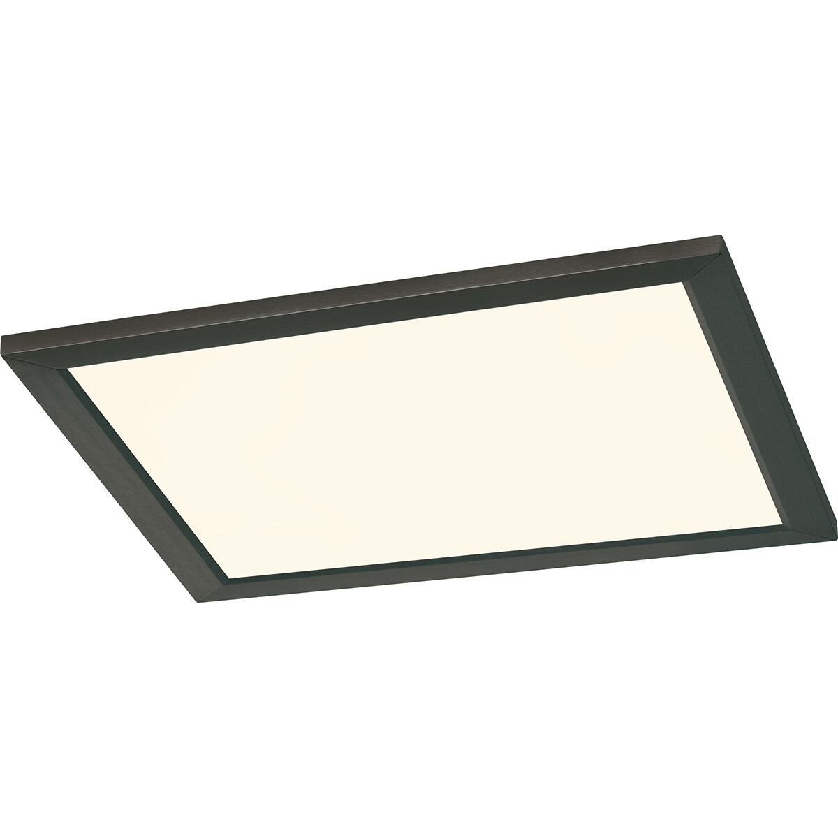 LED Deckenlampe - Deckenbeleuchtung - Trion Povino - 15W - Warmweiß 3000K - Dimmbar - Quadrat - Mattschwarz - Aluminium