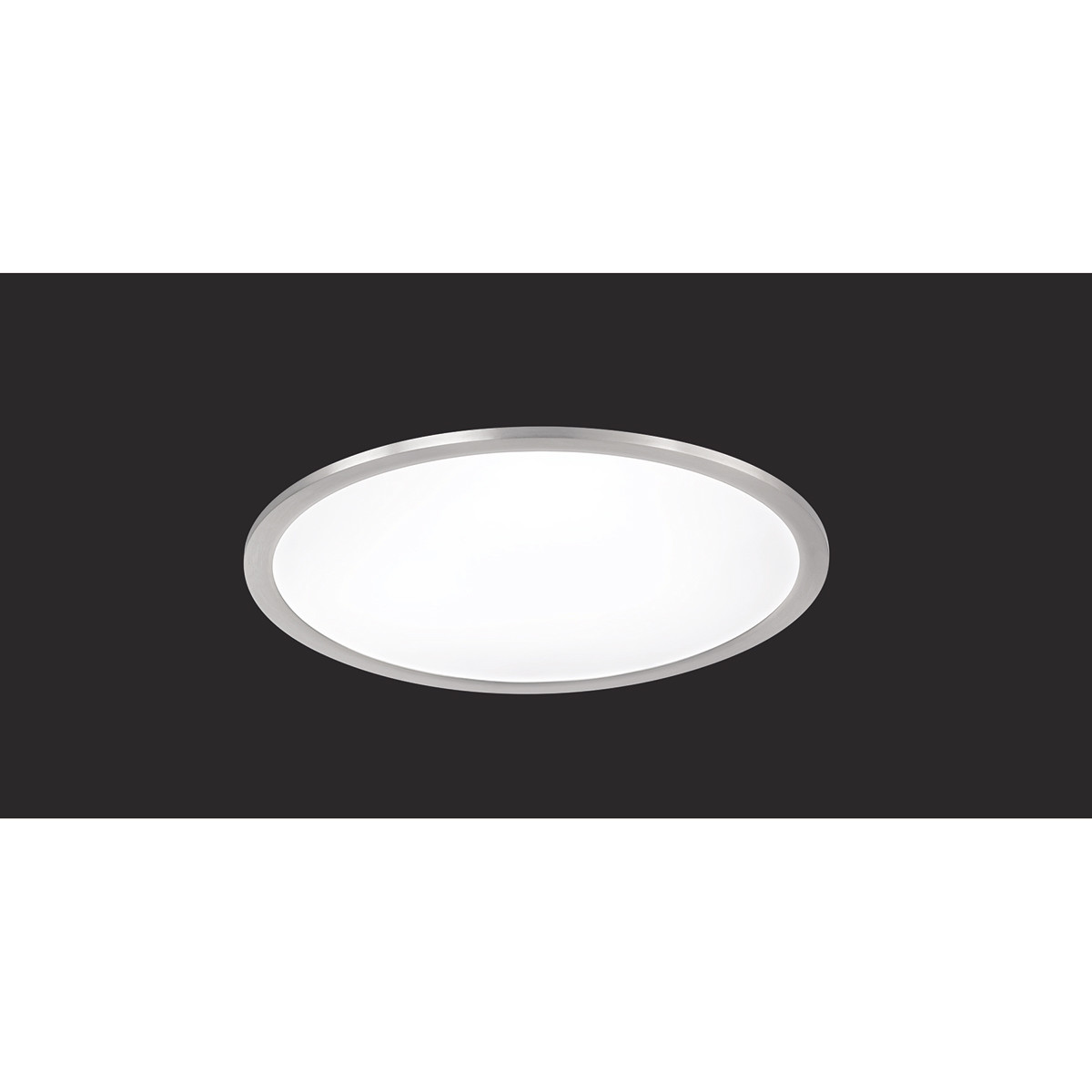 LED Deckenleuchte - Deckenbeleuchtung - Trion Povino - 25W - Warmweiß 3000K - Dimmbar - Rund - Mattes Nickel - Aluminium