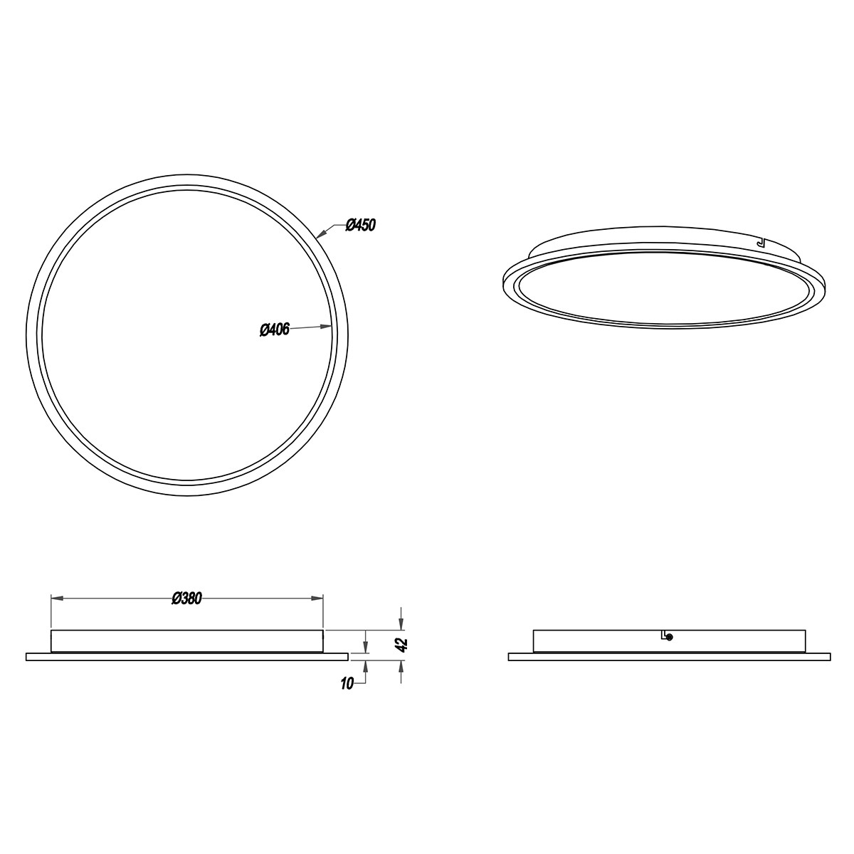 LED Deckenleuchte - Deckenbeleuchtung - Trion Povino - 25W - Warmweiß 3000K - Dimmbar - Rund - Mattes Nickel - Aluminium