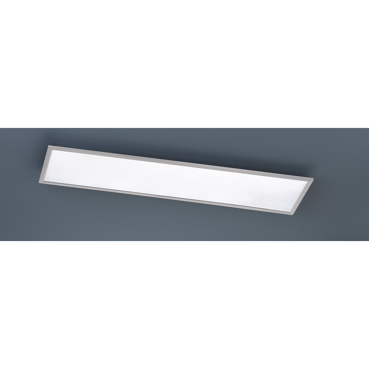 LED Deckenleuchte - Deckenbeleuchtung - Trion Povino - 30W - Warmweiß 3000K - Dimmbar - Rechteckig - Mattes Nickel - Aluminium