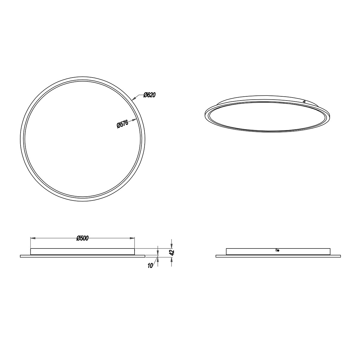 LED Deckenleuchte - Deckenbeleuchtung - Trion Povino - 30W - Warmweiß 3000K - Dimmbar - Rund - Mattes Nickel - Aluminium