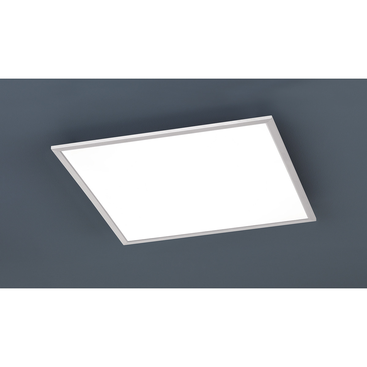 LED Deckenleuchte - Deckenbeleuchtung - Trion Povino - 30W - Warmweiß 3000K - Dimmbar - Quadratisch - Mattes Nickel - Aluminium