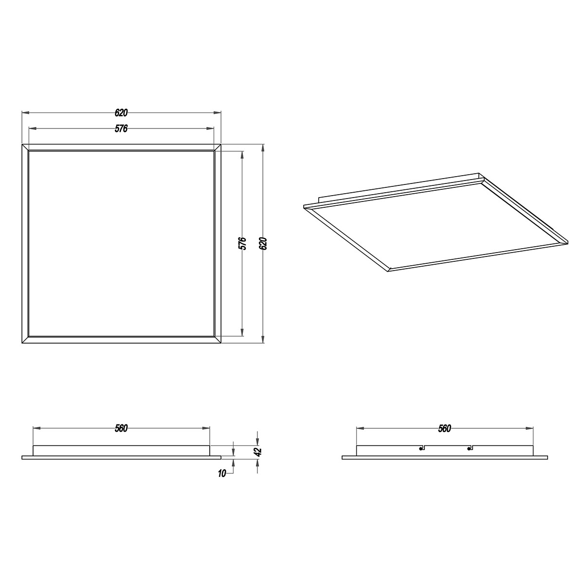 LED Deckenleuchte - Deckenbeleuchtung - Trion Povino - 30W - Warmweiß 3000K - Dimmbar - Quadratisch - Mattes Nickel - Aluminium