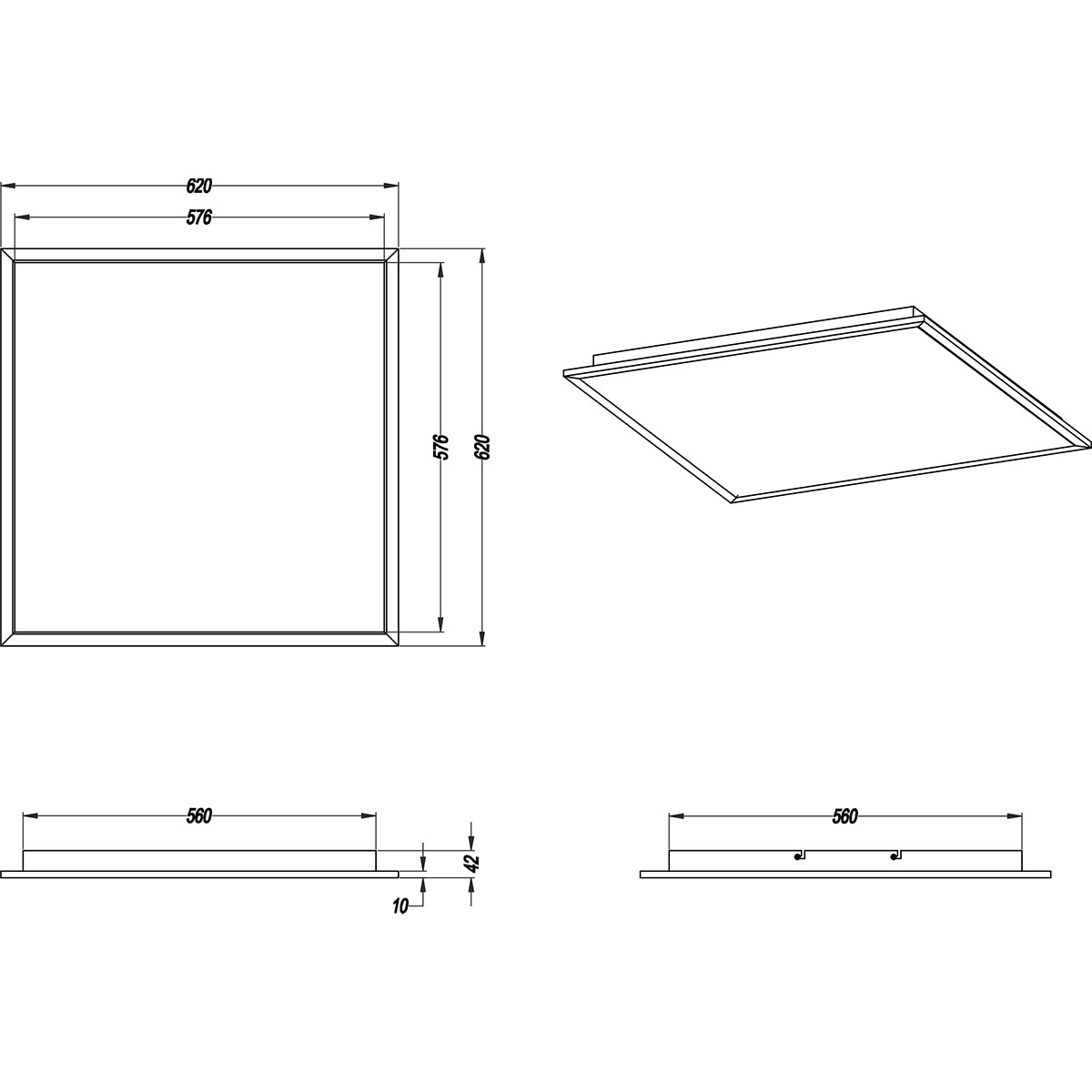 LED Deckenlampe - Deckenbeleuchtung - Trion Povino - 31W - Warmweiß 3000K - Dimmbar - Quadrat - Mattschwarz - Aluminium