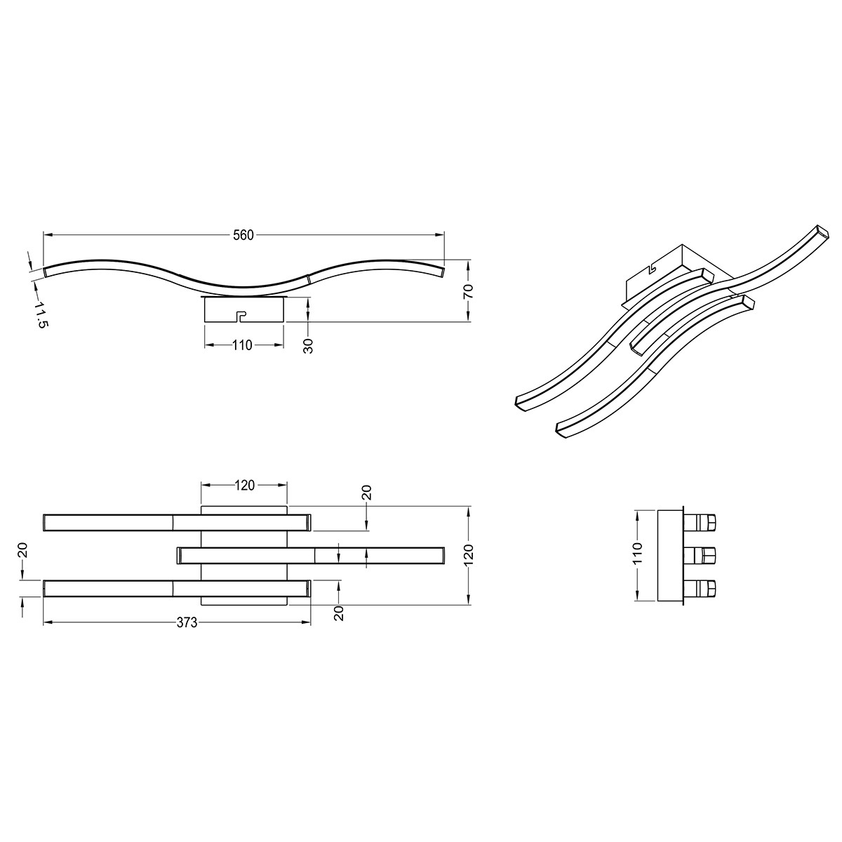 LED Deckenleuchte - Deckenbeleuchtung - Trion Ritonu - 15W - Warmweiß 3000K - Rechteckig - Mattes Nickel - Aluminium