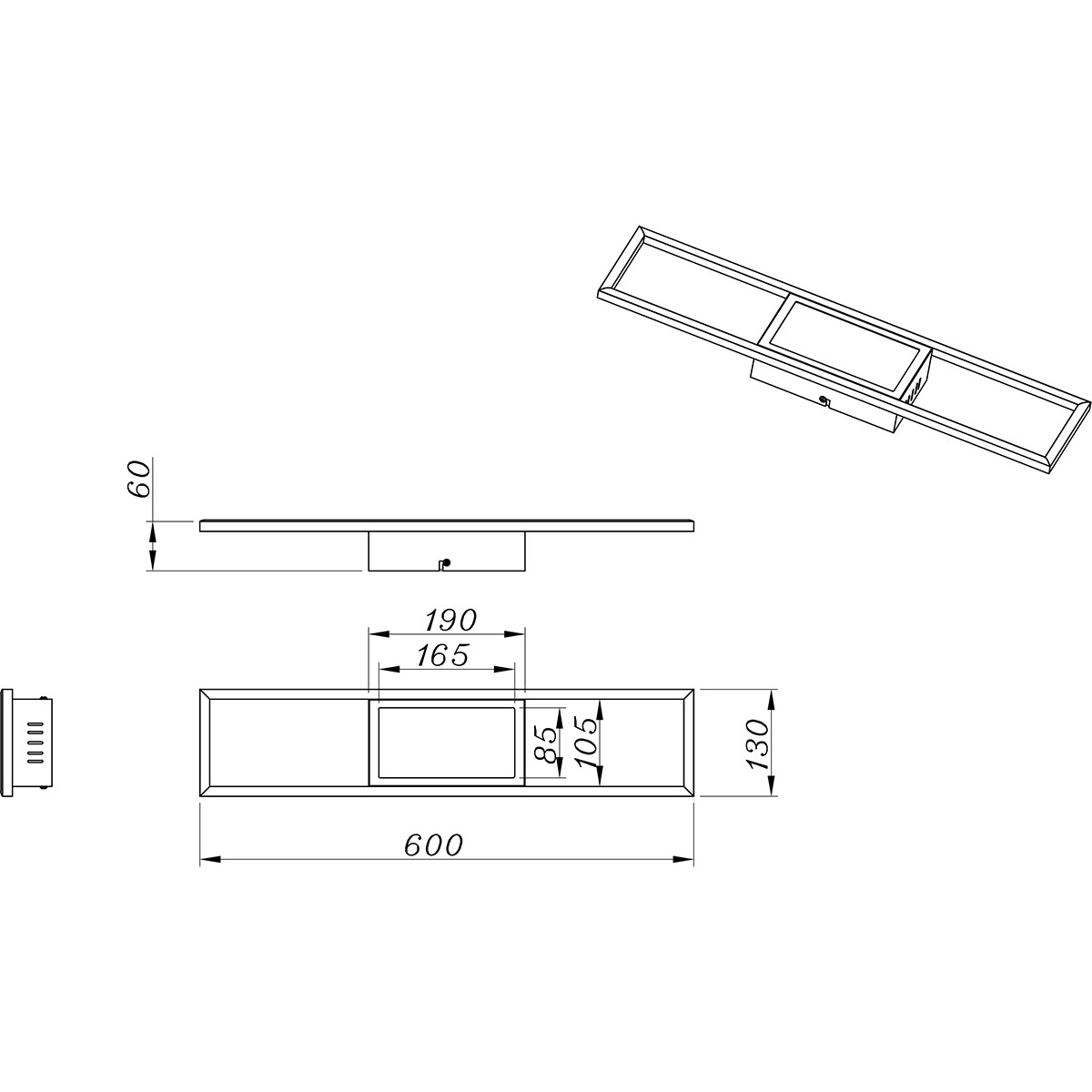 LED Deckenlampe - Deckenbeleuchtung - Trion Riyaz - 22W - Farbtemperatur einstellbar - Fernbedienung - Dimmbar - Rechteckig - Matt Nickel - Aluminium