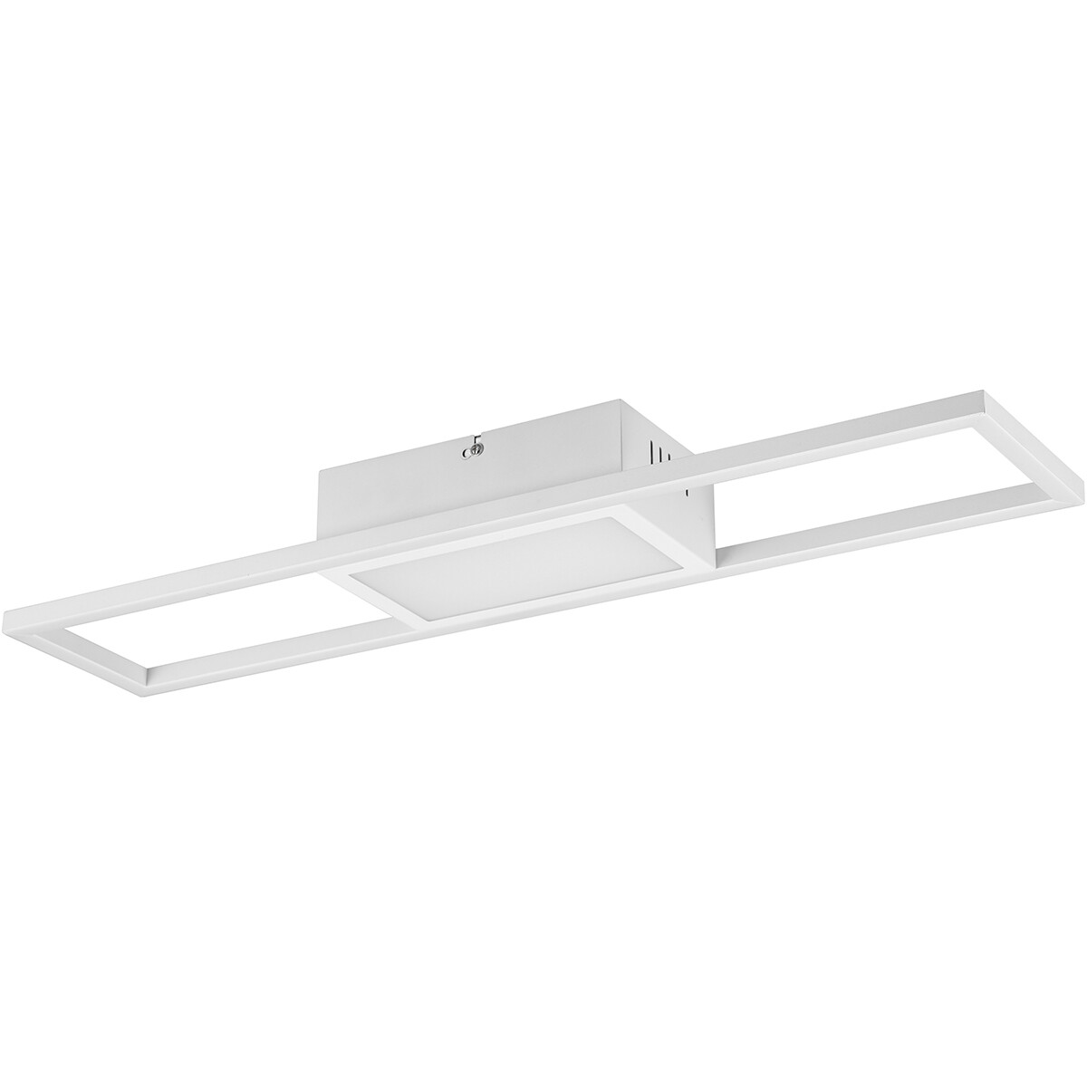 LED Deckenlampe - Deckenbeleuchtung - Trion Riyaz - 22W - Farbtemperatur einstellbar - Fernbedienung - Dimmbar - Rechteckig - Matt Weiß - Aluminium