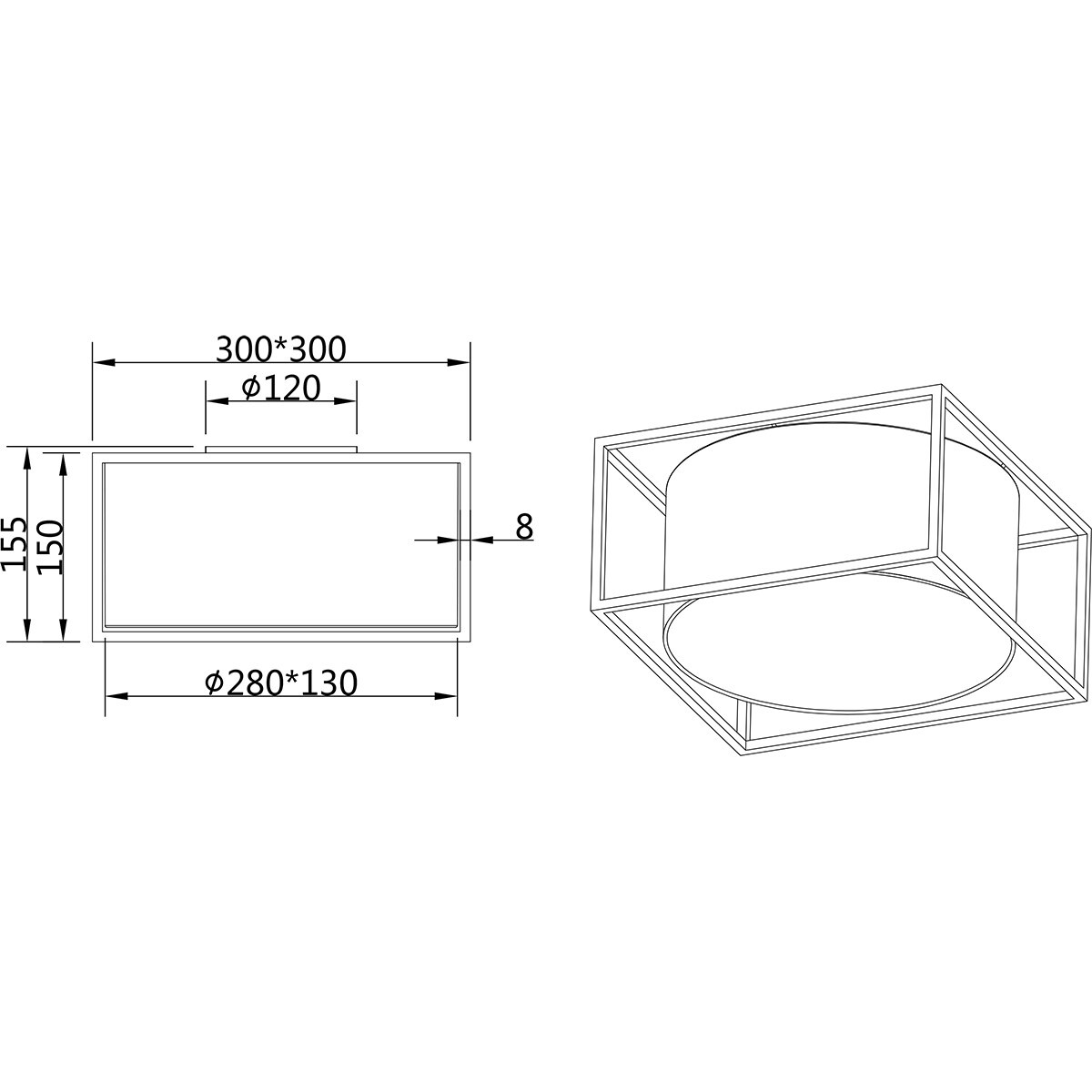 LED-Deckenleuchte - Deckenbeleuchtung - Trion Rocky - E27-Fassung - 2-flammig - Industriell - Mattschwarz - Metall