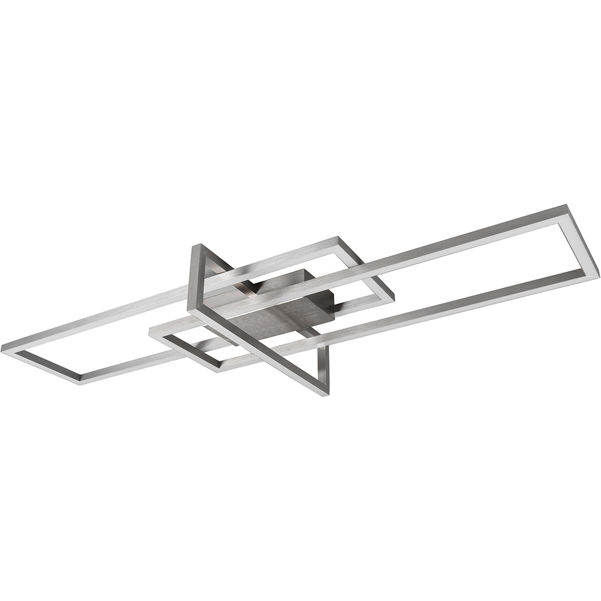 LED Deckenlampe - Deckenbeleuchtung - Trion Salana - 34W - Warmweiß 3000K - Dimmbar - Rechteckig - Matt Nickel - Aluminium