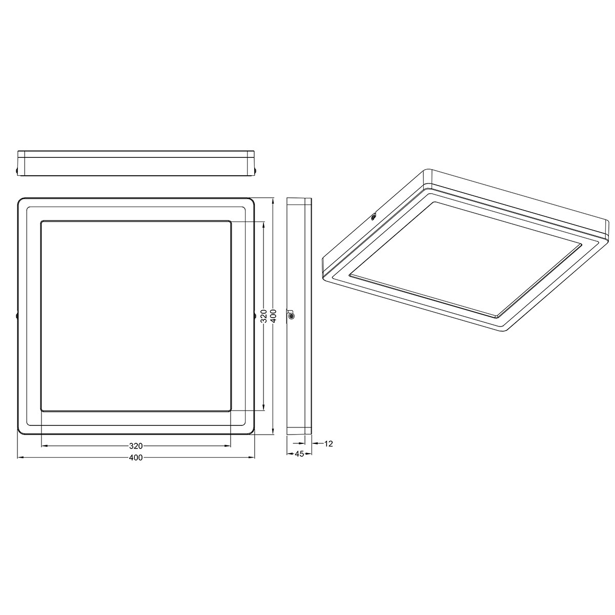 LED Deckenleuchte - Deckenbeleuchtung - Trion Slodan - 20W - Anpassbare Lichtfarbe - Quadratisch - Mattweiß - Kunststoff