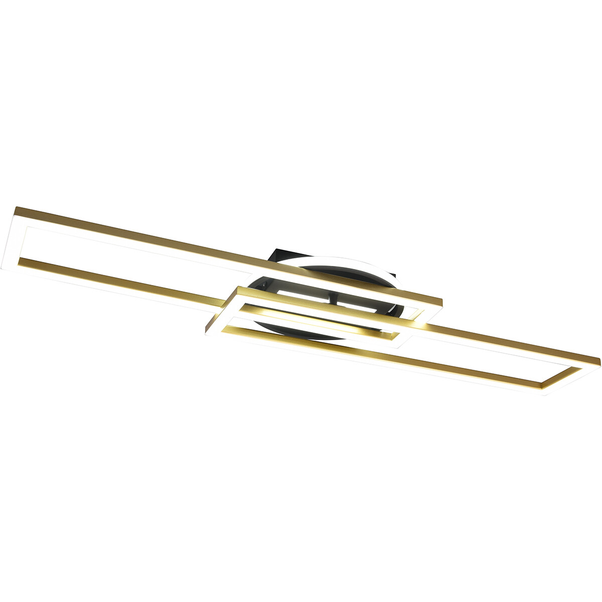 LED Deckenlampe - Deckenbeleuchtung - Trion Tiger - 30W - Anpassbare Lichtfarbe - Fernbedienung - Dimmbar - Rechteckig - Matt Gold - Aluminium