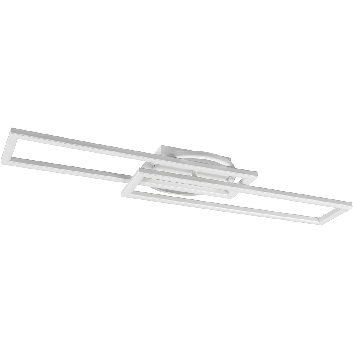 LED Deckenlampe - Deckenbeleuchtung - Trion Tiger - 30W - Anpassbare Lichtfarbe - Fernbedienung - Dimmbar - Rechteckig - Matt Weiß - Aluminium