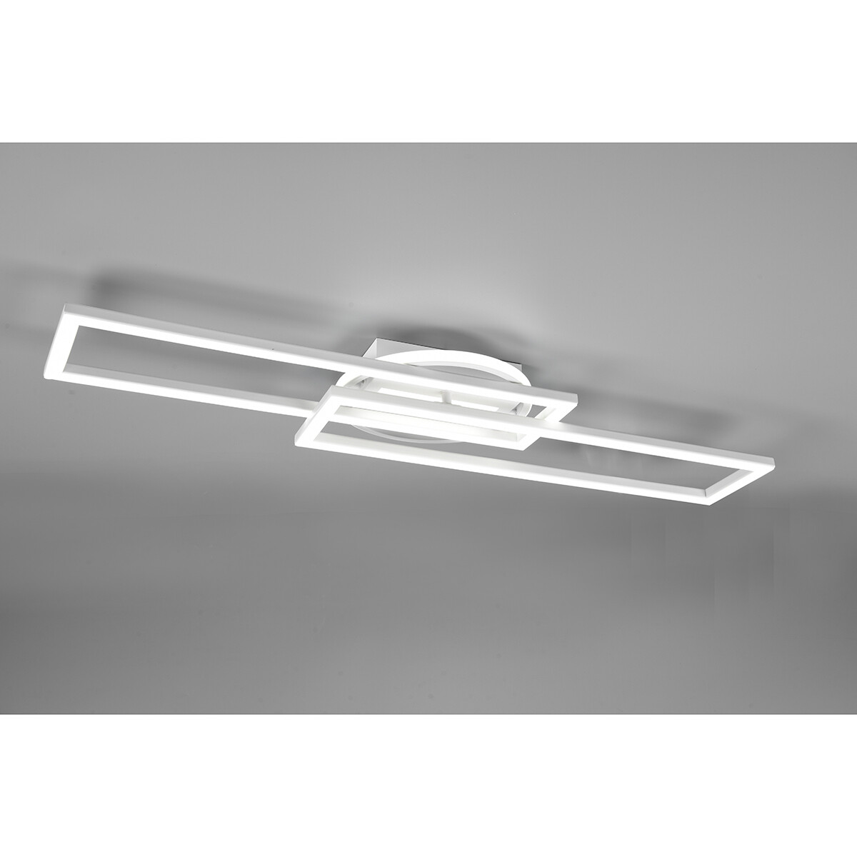 LED Deckenlampe - Deckenbeleuchtung - Trion Tiger - 30W - Anpassbare Lichtfarbe - Fernbedienung - Dimmbar - Rechteckig - Matt Weiß - Aluminium