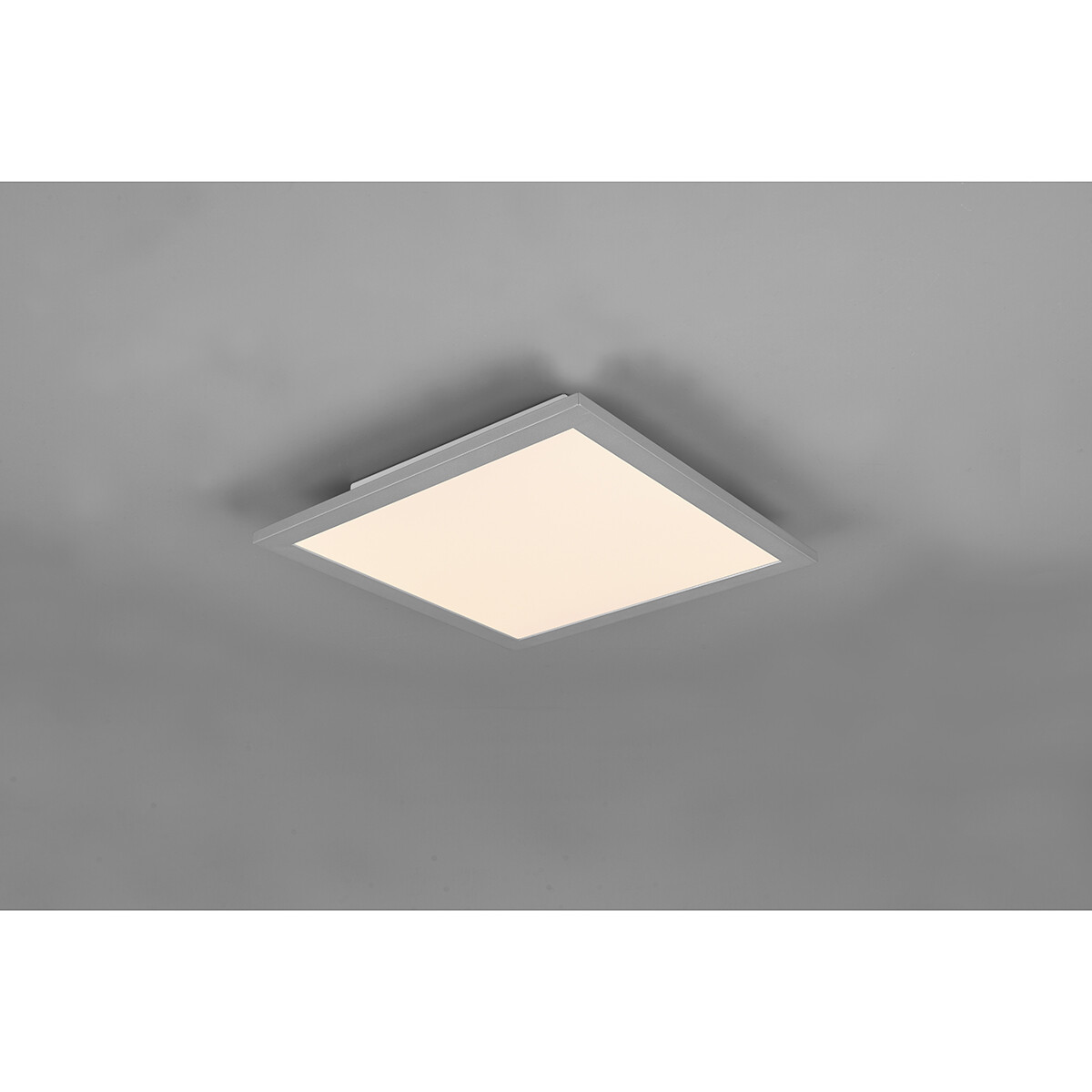 LED Deckenlampe - Deckenbeleuchtung - Trion Tirus - 14W - Anpassbare Lichtfarbe - Fernbedienung - Dimmbar - Quadrat - Matt Titan - Aluminium