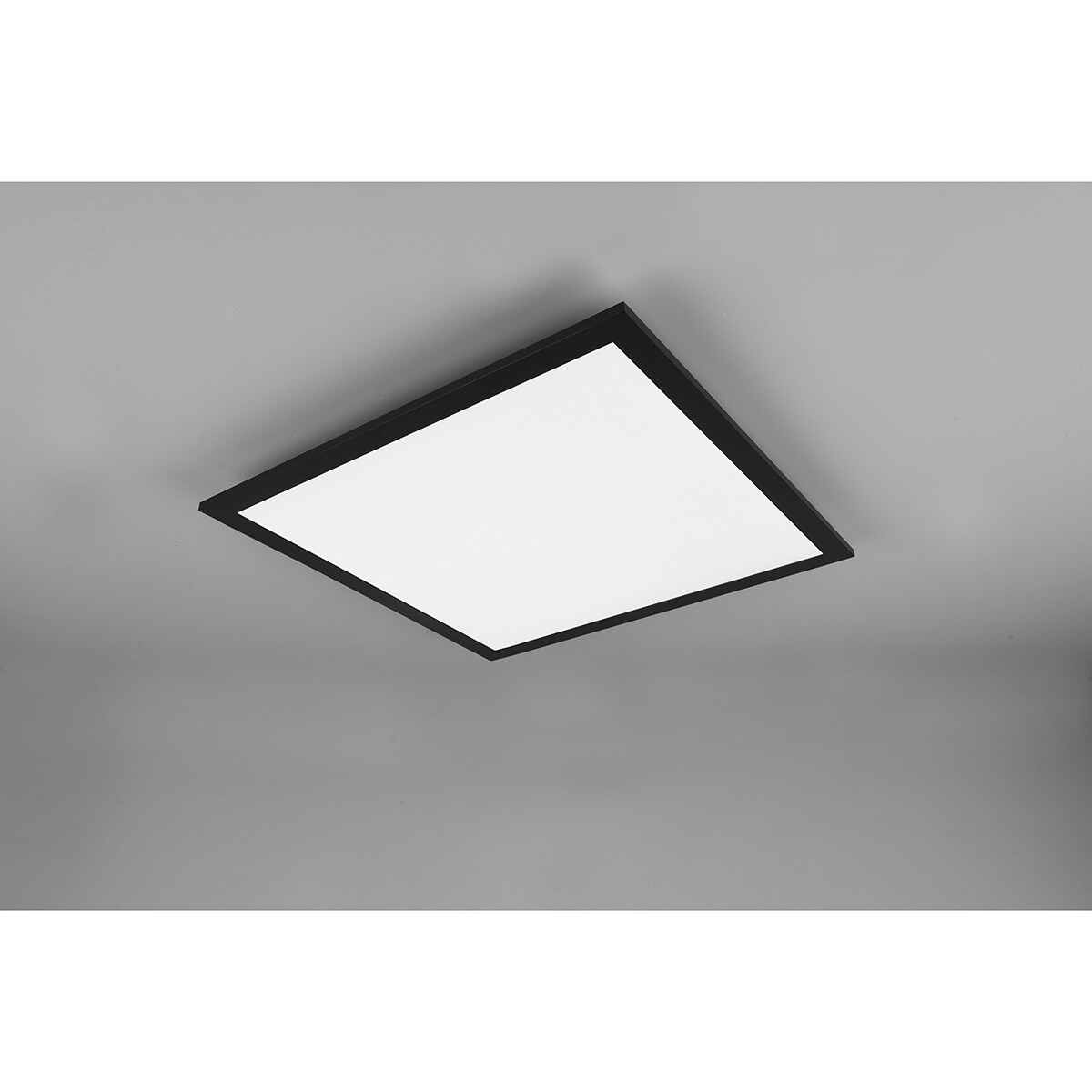 LED Deckenlampe - Deckenbeleuchtung - Trion Tirus - 18W - Anpassbare Lichtfarbe - Fernbedienung - Dimmbar - Quadrat - Matt Schwarz - Aluminium