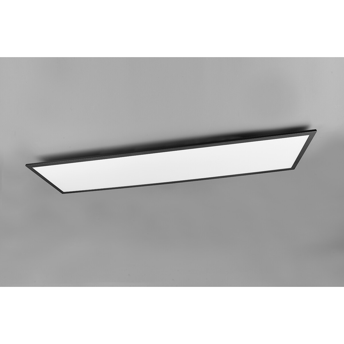 LED Deckenlampe - Deckenbeleuchtung - Trion Tirus XL - 34W - Anpassbare Lichtfarbe - Fernbedienung - Dimmbar - Rechteckig - Matt Schwarz - Aluminium