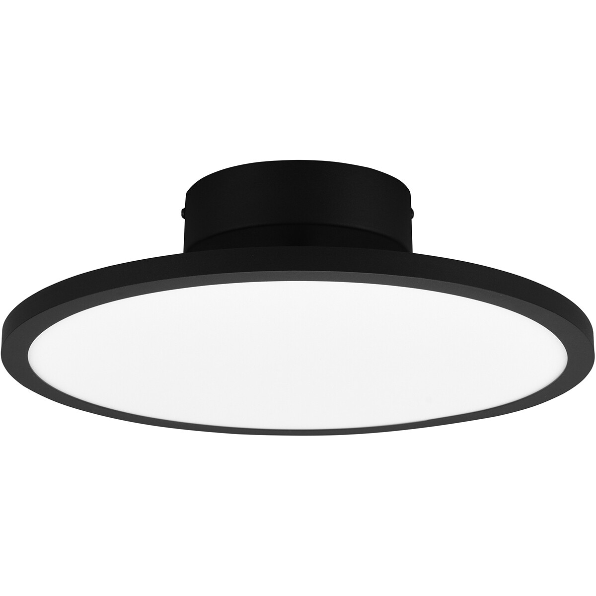 LED Deckenlampe - Deckenbeleuchtung - Trion Trula - 29W - Warmweiß 3000K - Dimmbar - Rund - Matt Schwarz - Aluminium