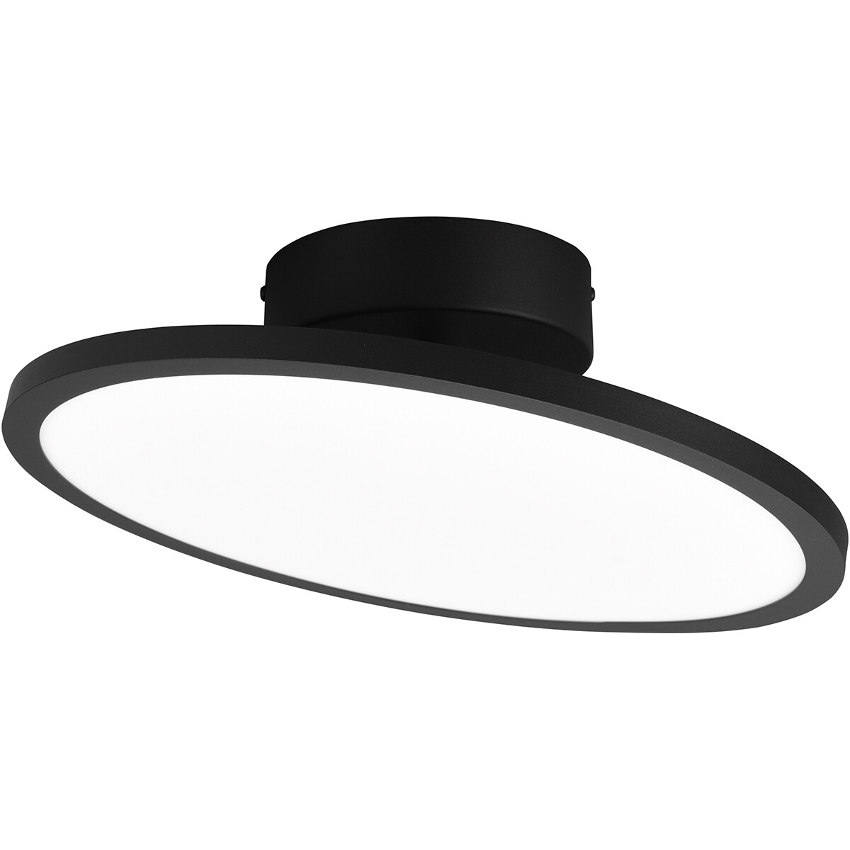 LED Deckenlampe - Deckenbeleuchtung - Trion Trula - 29W - Warmweiß 3000K - Dimmbar - Rund - Matt Schwarz - Aluminium