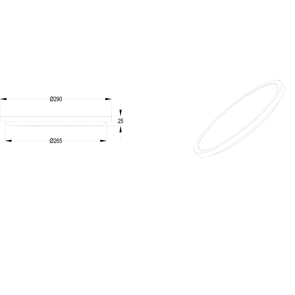 LED-Deckenleuchte - Deckenbeleuchtung - Trion Urea - 18W - Anpassbare Lichtfarbe - RGB - Fernbedienung - Dimmbar - Rund - Mattschwarz - Kunststoff