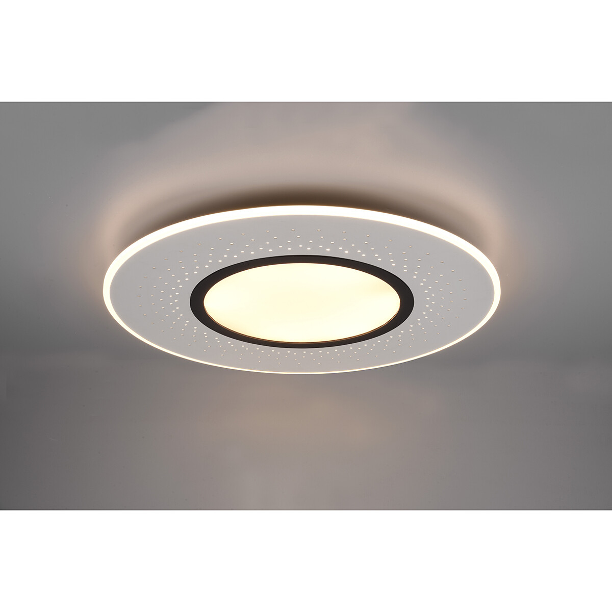 LED Deckenlampe - Deckenbeleuchtung - Trion Virsa - 70W - Anpassbare Lichtfarbe - Dimmbar - Fernbedienung - Rund - Matt Nickel - Aluminium