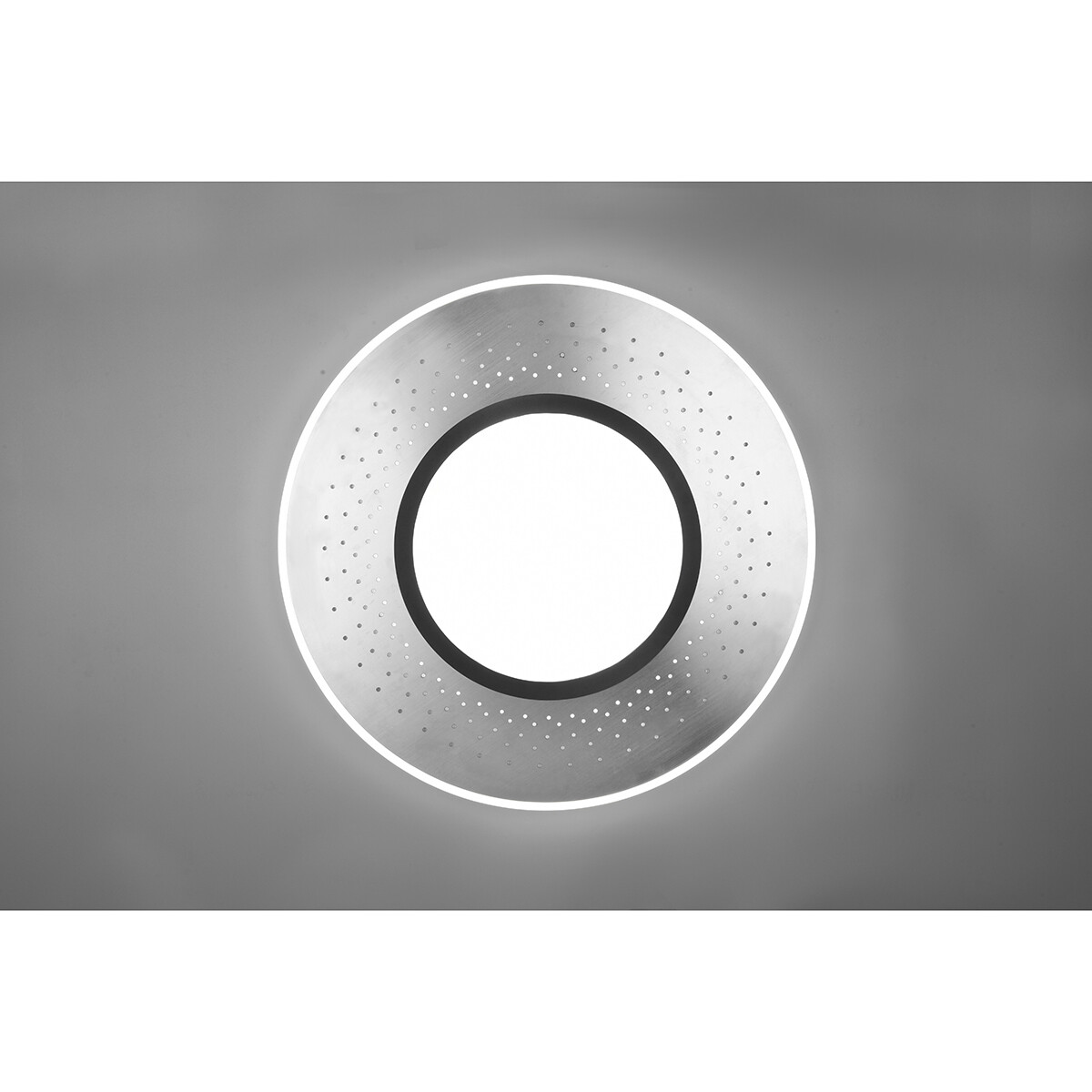 LED Deckenlampe - Deckenbeleuchtung - Trion Virsa - 70W - Anpassbare Lichtfarbe - Dimmbar - Fernbedienung - Rund - Matt Nickel - Aluminium