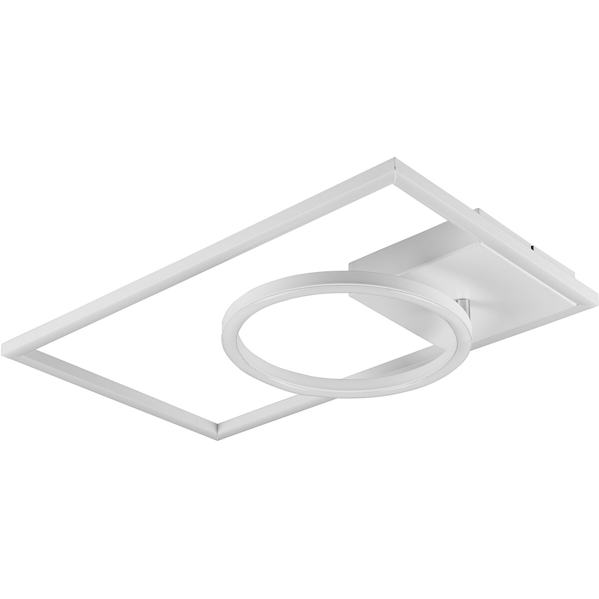 LED Deckenlampe - Deckenbeleuchtung - Trion Viyona - 24W - Neutralweiß 4000K - Dimmbar - Rechteckig - Matt Weiß - Aluminium