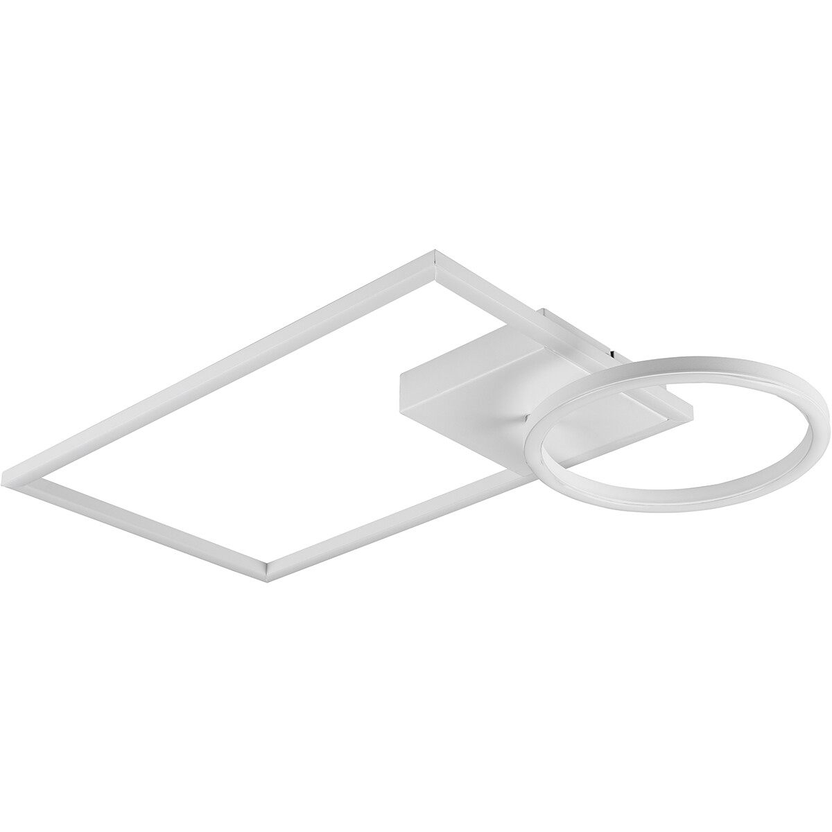 LED Deckenlampe - Deckenbeleuchtung - Trion Viyona - 24W - Neutralweiß 4000K - Dimmbar - Rechteckig - Matt Weiß - Aluminium