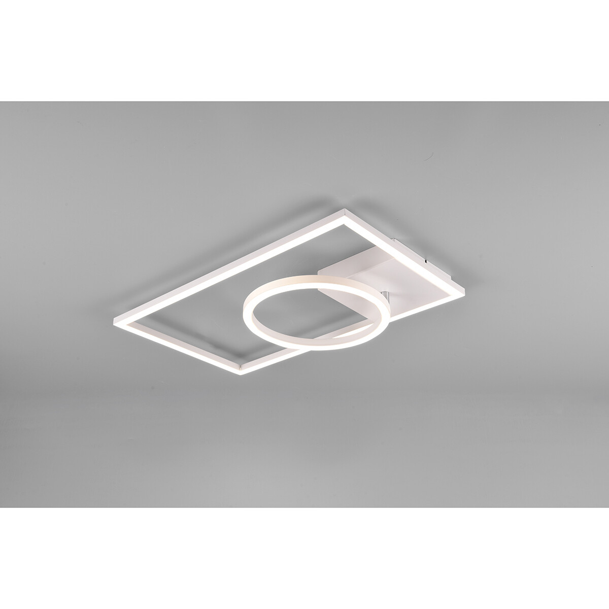 LED Deckenlampe - Deckenbeleuchtung - Trion Viyona - 24W - Neutralweiß 4000K - Dimmbar - Rechteckig - Matt Weiß - Aluminium