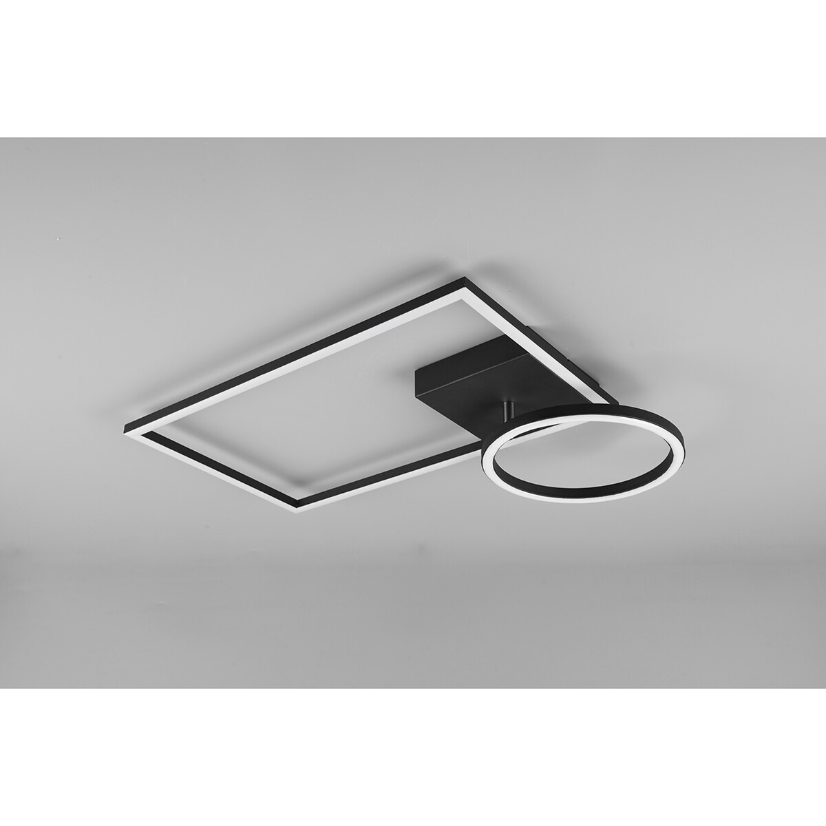 LED Deckenlampe - Deckenbeleuchtung - Trion Viyona - 24W - Warmweiß 3000K - Dimmbar - Rechteckig - Matt Schwarz - Aluminium