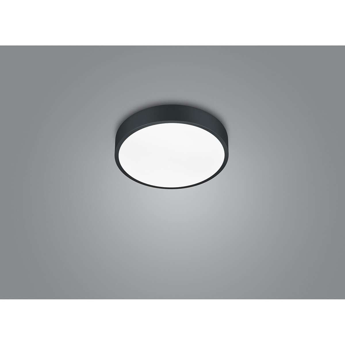 LED Deckenlampe - Deckenbeleuchtung - Trion Wilson - 28W - Anpassbare Lichtfarbe - Dimmbar - Rund - Matt Schwarz - Aluminium