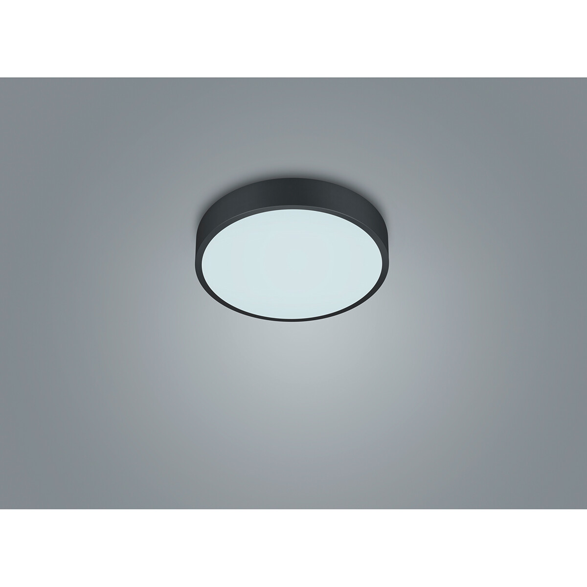 LED Deckenlampe - Deckenbeleuchtung - Trion Wilson - 28W - Anpassbare Lichtfarbe - Dimmbar - Rund - Matt Schwarz - Aluminium