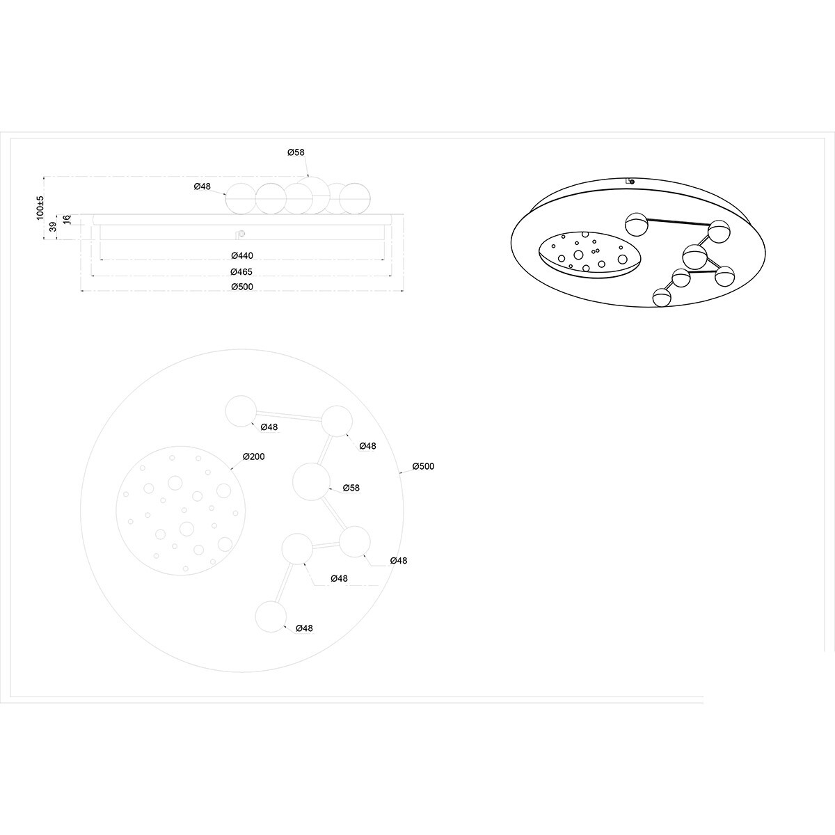 LED Deckenleuchte - Deckenbeleuchtung - Trion Zion - 42W - Anpassbare Farbe - Dimmbar - Rund - Gebürstetes Aluminium - Metall