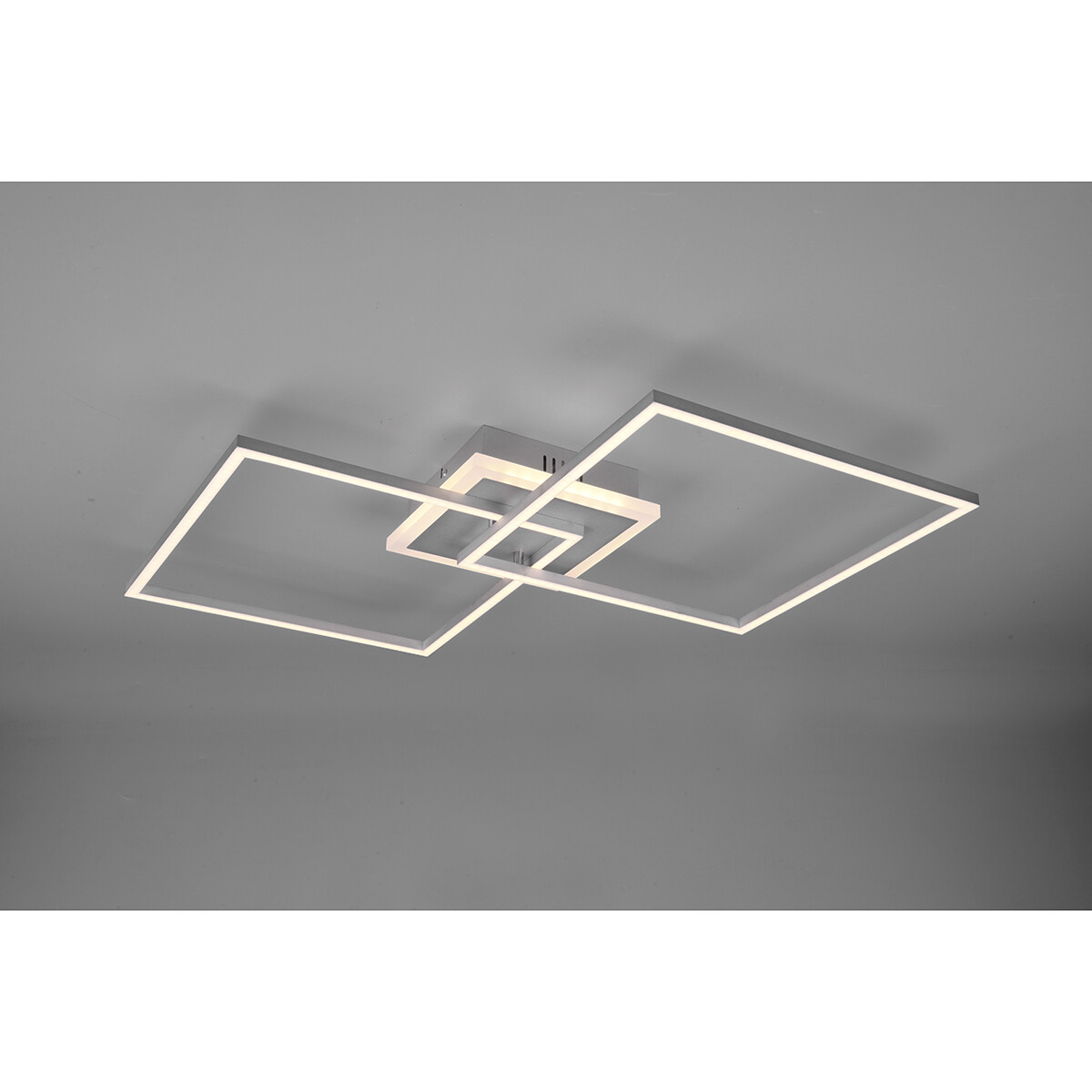 LED Deckenlampe - Trion Aruba - 35.5W - RGBW - Dimmbar - Fernbedienung - Quadrat - Matttitan - Aluminium