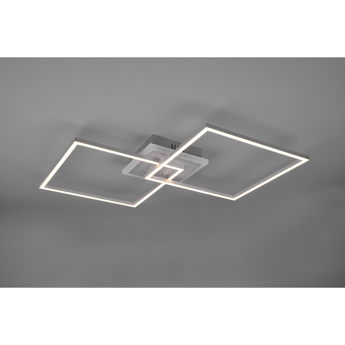 LED Deckenlampe - Trion Aruba - 35.5W - RGBW - Dimmbar - Fernbedienung - Quadrat - Matttitan - Aluminium