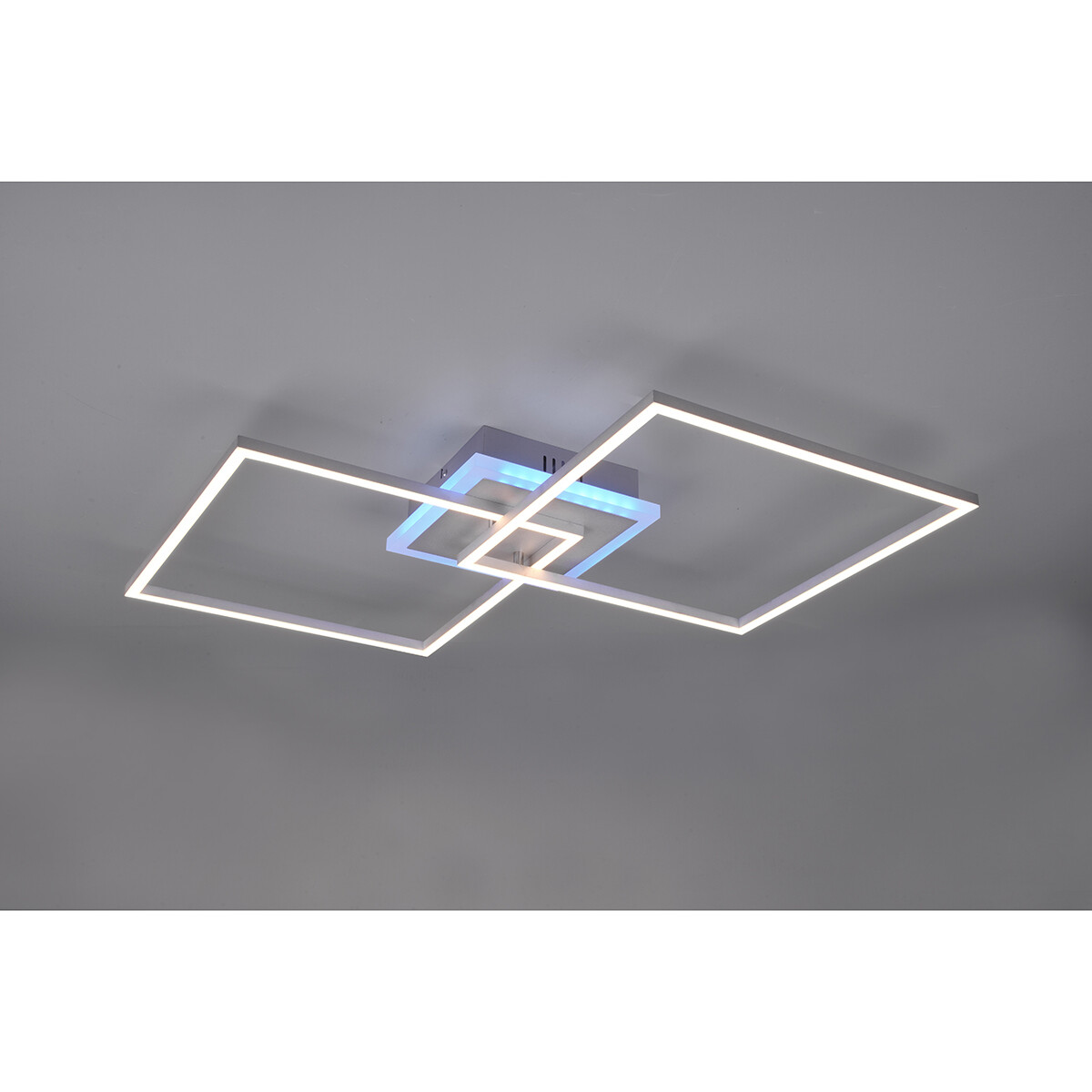 LED Deckenlampe - Trion Aruba - 35.5W - RGBW - Dimmbar - Fernbedienung - Quadrat - Matttitan - Aluminium