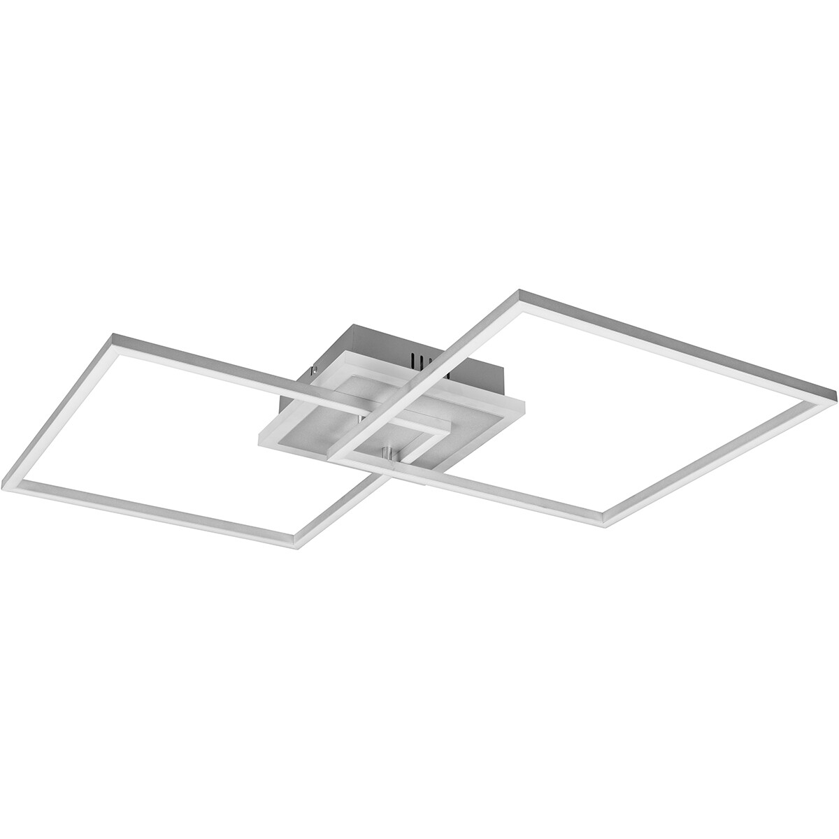 LED Deckenlampe - Trion Aruba - 35.5W - RGBW - Dimmbar - Fernbedienung - Quadrat - Matttitan - Aluminium