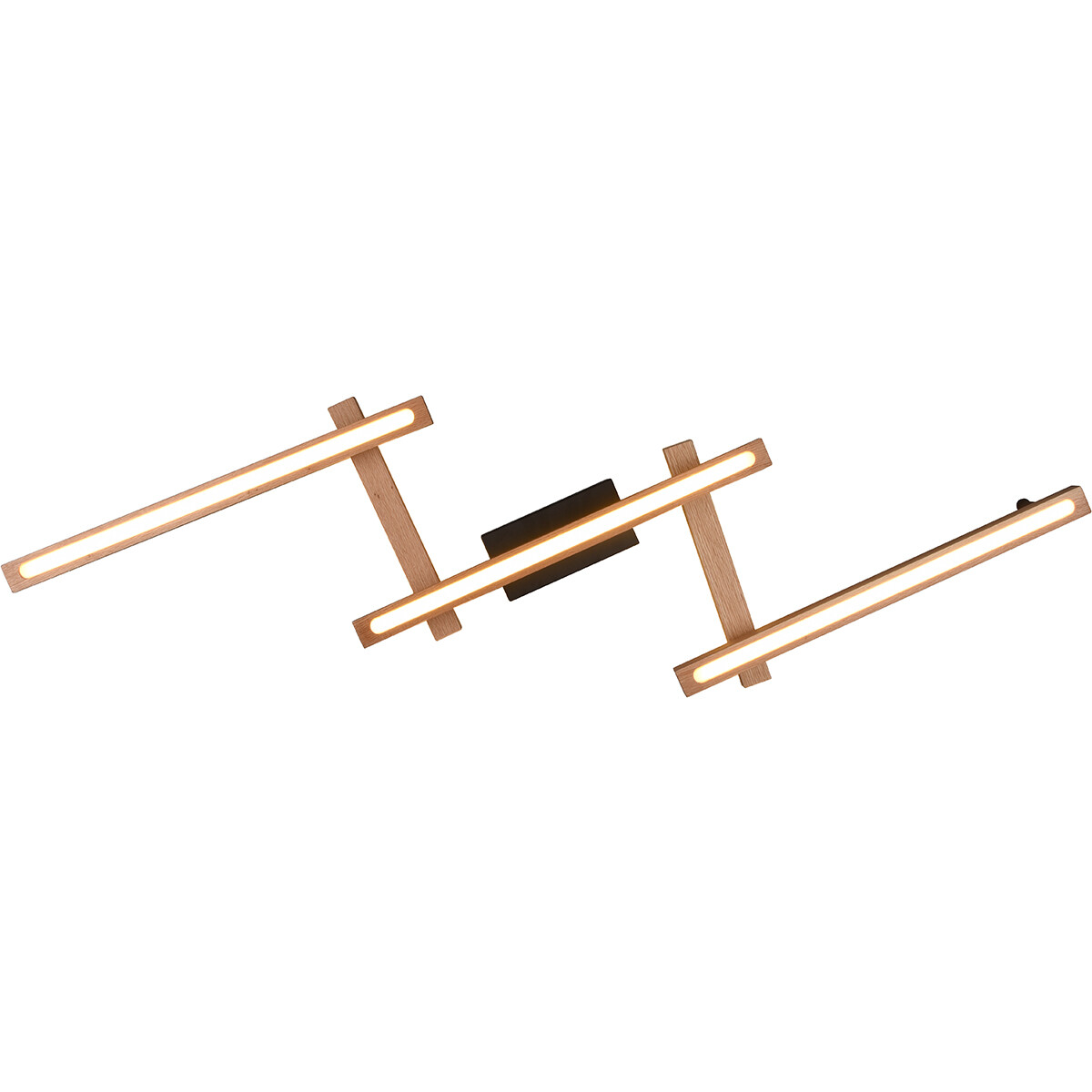 LED Deckenlampe - Trion Bulloni Up and Down - 36W - Anpassbare Lichtfarbe - Fernbedienung - Dimmbar - Rechteckig - Mattbraun - Holz