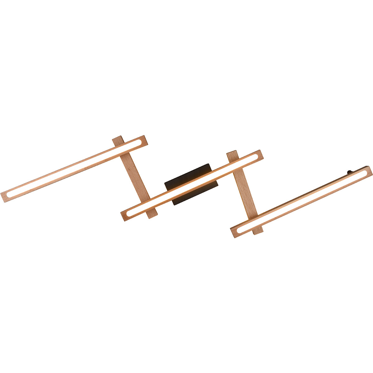 LED Deckenlampe - Trion Bulloni Up and Down - 36W - Anpassbare Lichtfarbe - Fernbedienung - Dimmbar - Rechteckig - Mattbraun - Holz