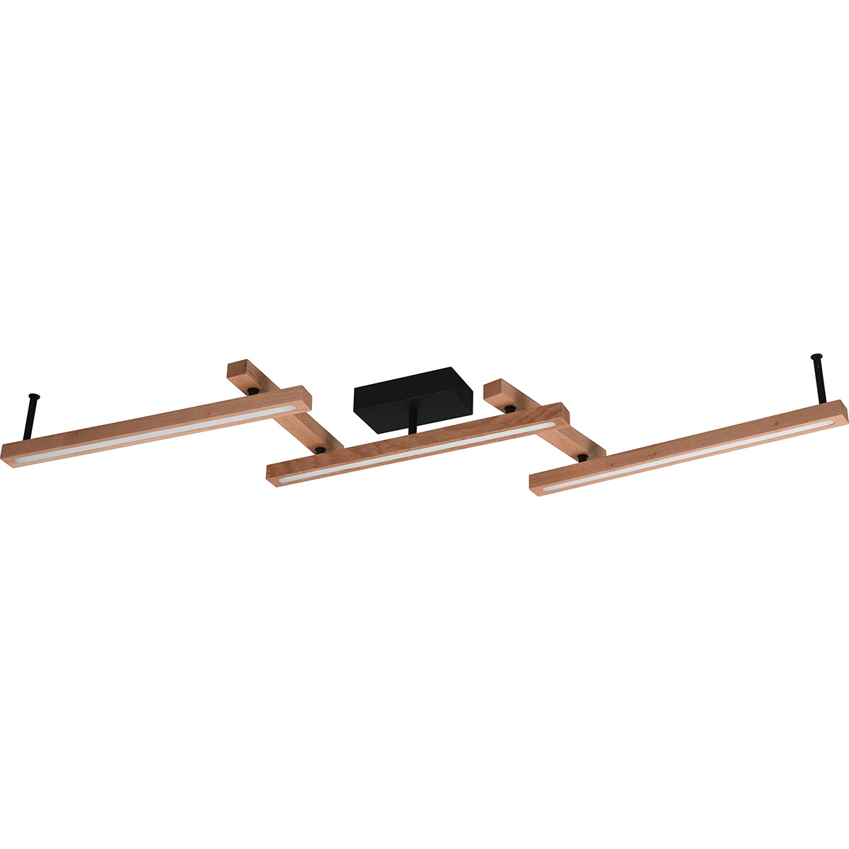 LED Deckenlampe - Trion Bulloni Up and Down - 36W - Anpassbare Lichtfarbe - Fernbedienung - Dimmbar - Rechteckig - Mattbraun - Holz