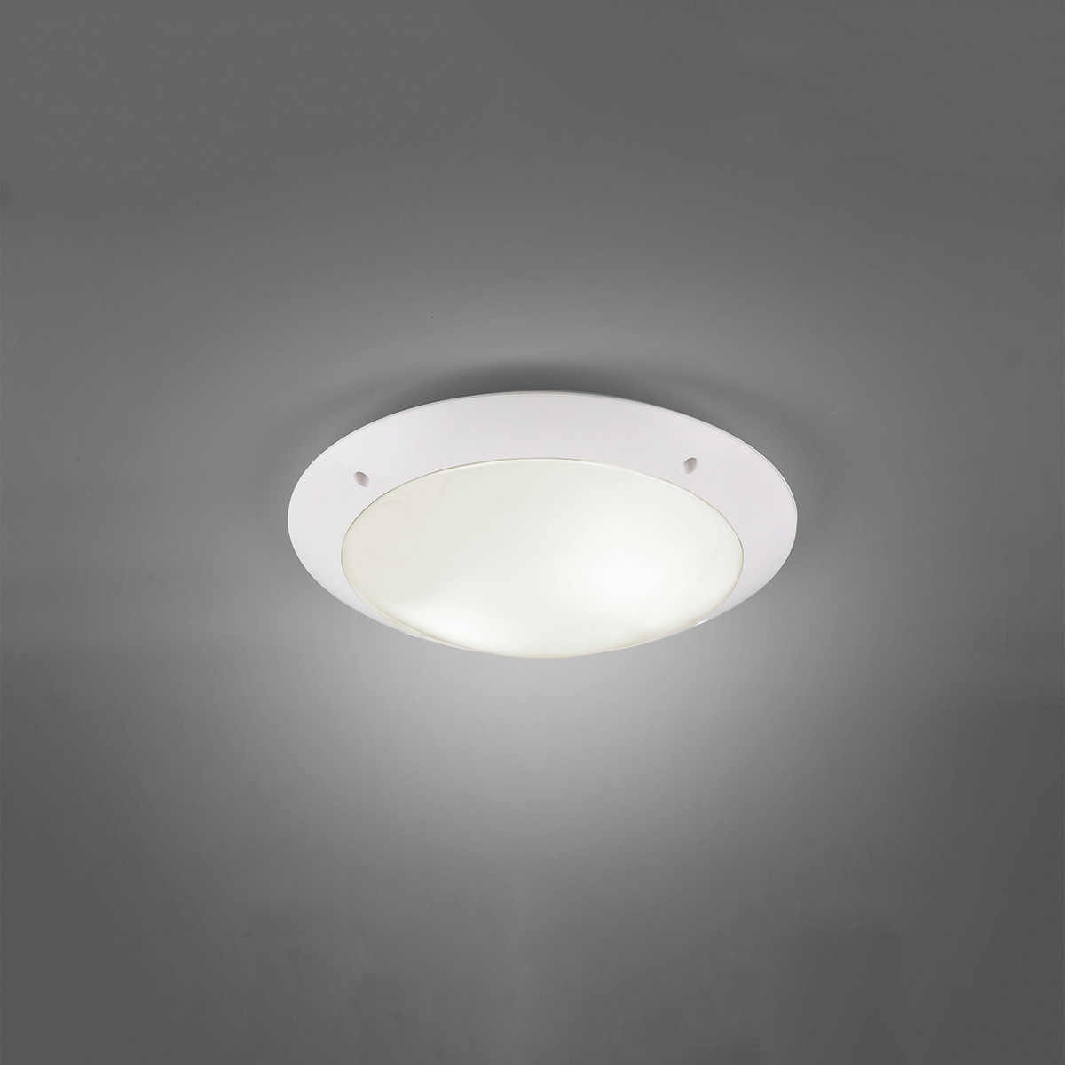 LED Deckenleuchte - Trion Camiro - Aufbau Rund - Wasserdicht IP54 - E27 Sockel - 2-flammig - Mattweiß - Kunststoff