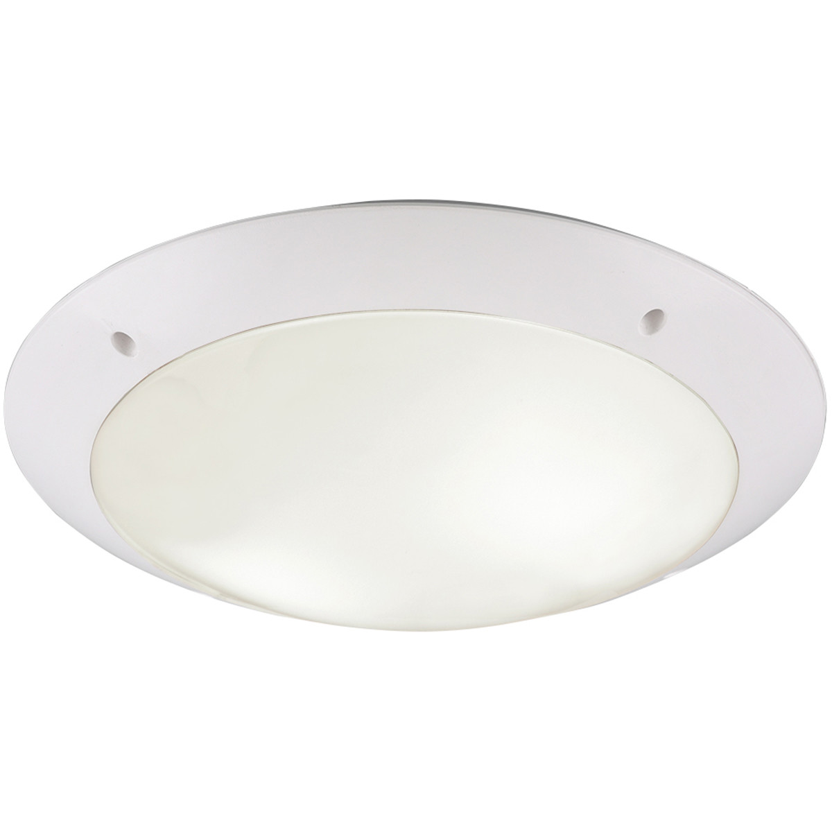 LED Deckenleuchte - Trion Camiro - Aufbau Rund - Wasserdicht IP54 - E27 Sockel - 2-flammig - Mattweiß - Kunststoff