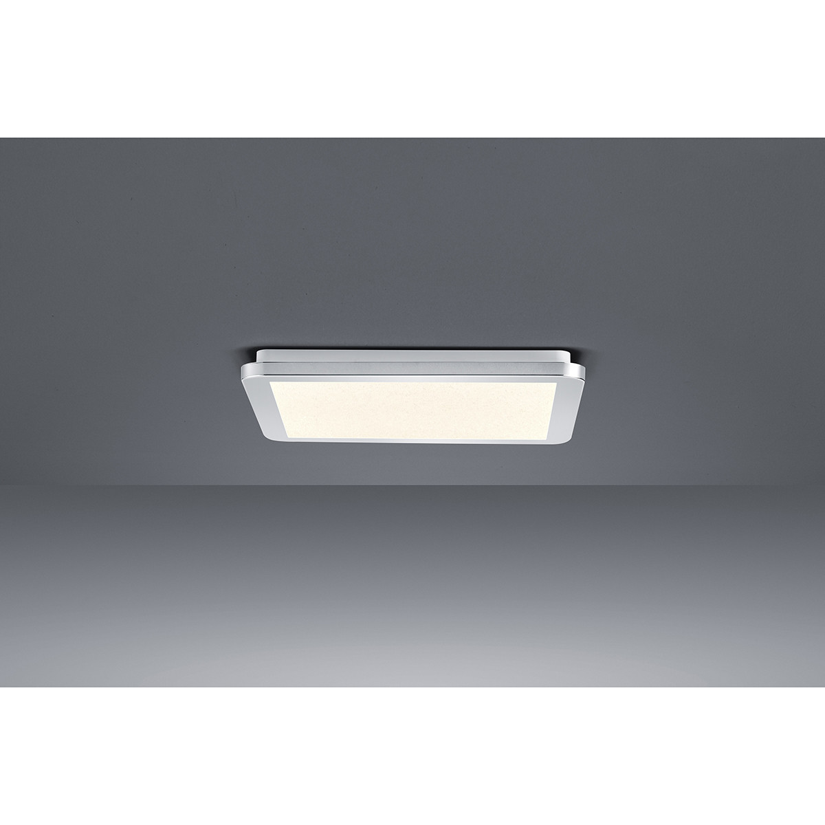 LED Deckenleuchte - Trion Ceaniry - Aufbau Quadratisch 18W - Spritzwassergeschützt IP44 - Dimmbar - Warmweiß 3000K - Chrom