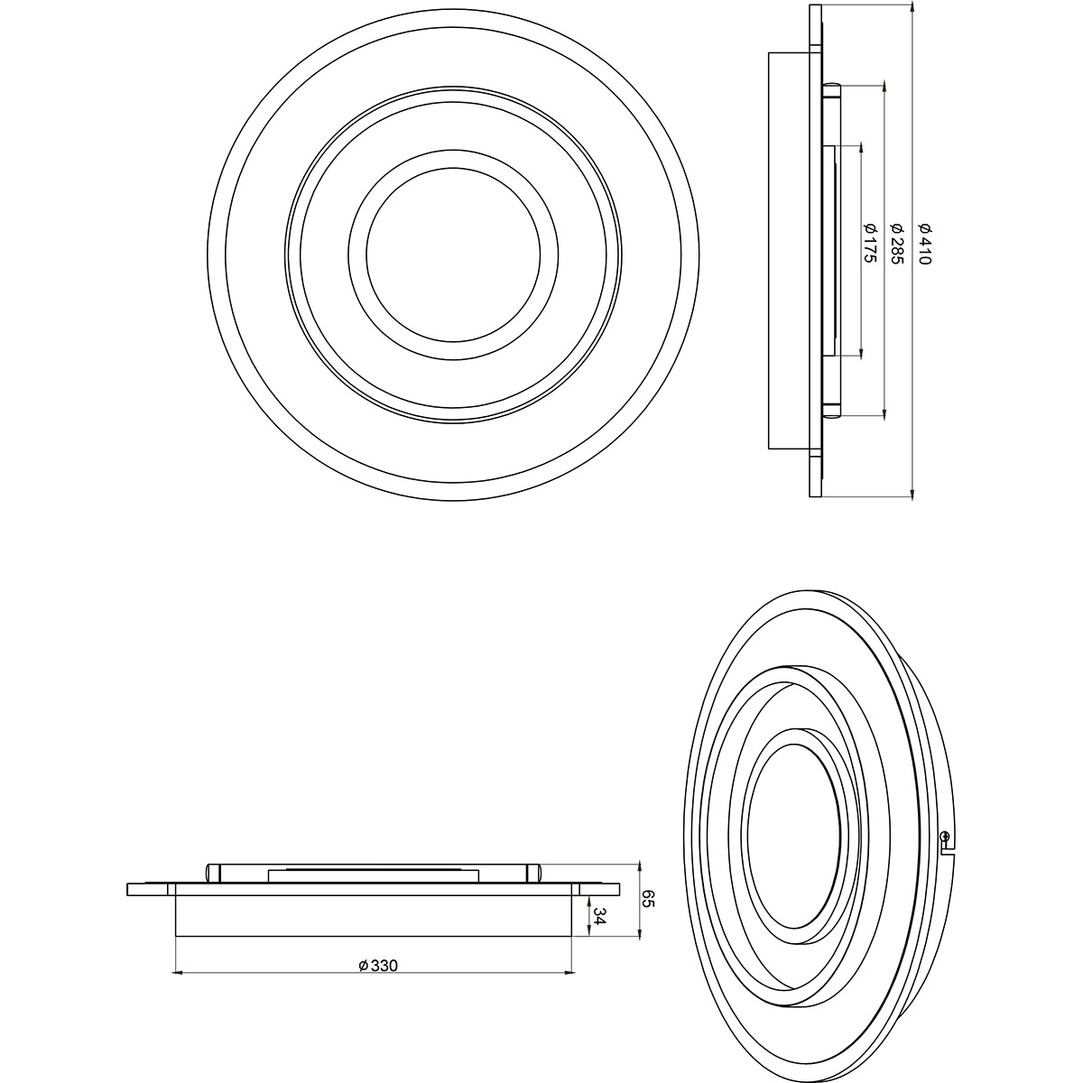 LED-Deckenleuchte - Trion Gora - 46W - Verstellbare Farbe - Dimmbar - Rund - Mattweiß - Metall