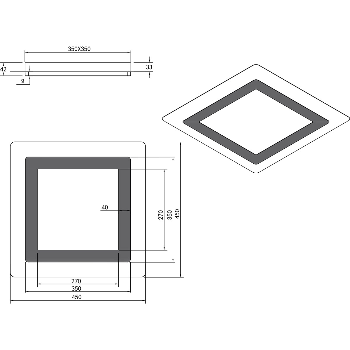 LED-Deckenleuchte - Trion Groan - 46W - Verstellbare Farbe - Dimmbar - Quadratisch - Matt-Nickel - Metall